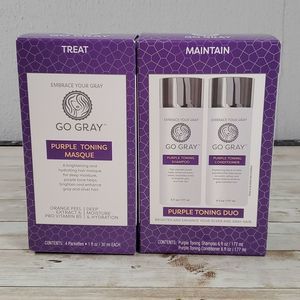 NEW Go Gray Purple Toning Shampoo and Conditioner & Toning Masque Treatments NWT